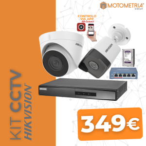 Kit CCTV FullHD – Gravador + câmara + Disco 1Tb + Switch PoE 4CH